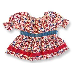 Matilda Jane Crimson Cutie Red White & Blue Summer 4th of July Top Girls Size 2